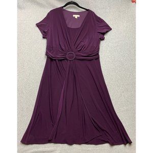 Coldwater Creek Faux Wrap Dress Womens Plus 18W Short Sleeve Mother of Bride